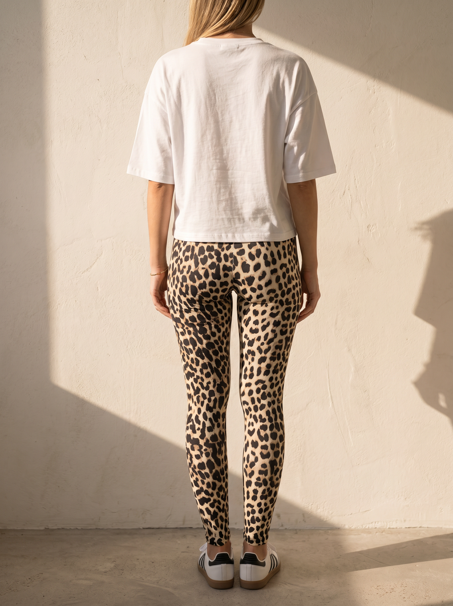 Leggings de algodón con estampado de leopardo