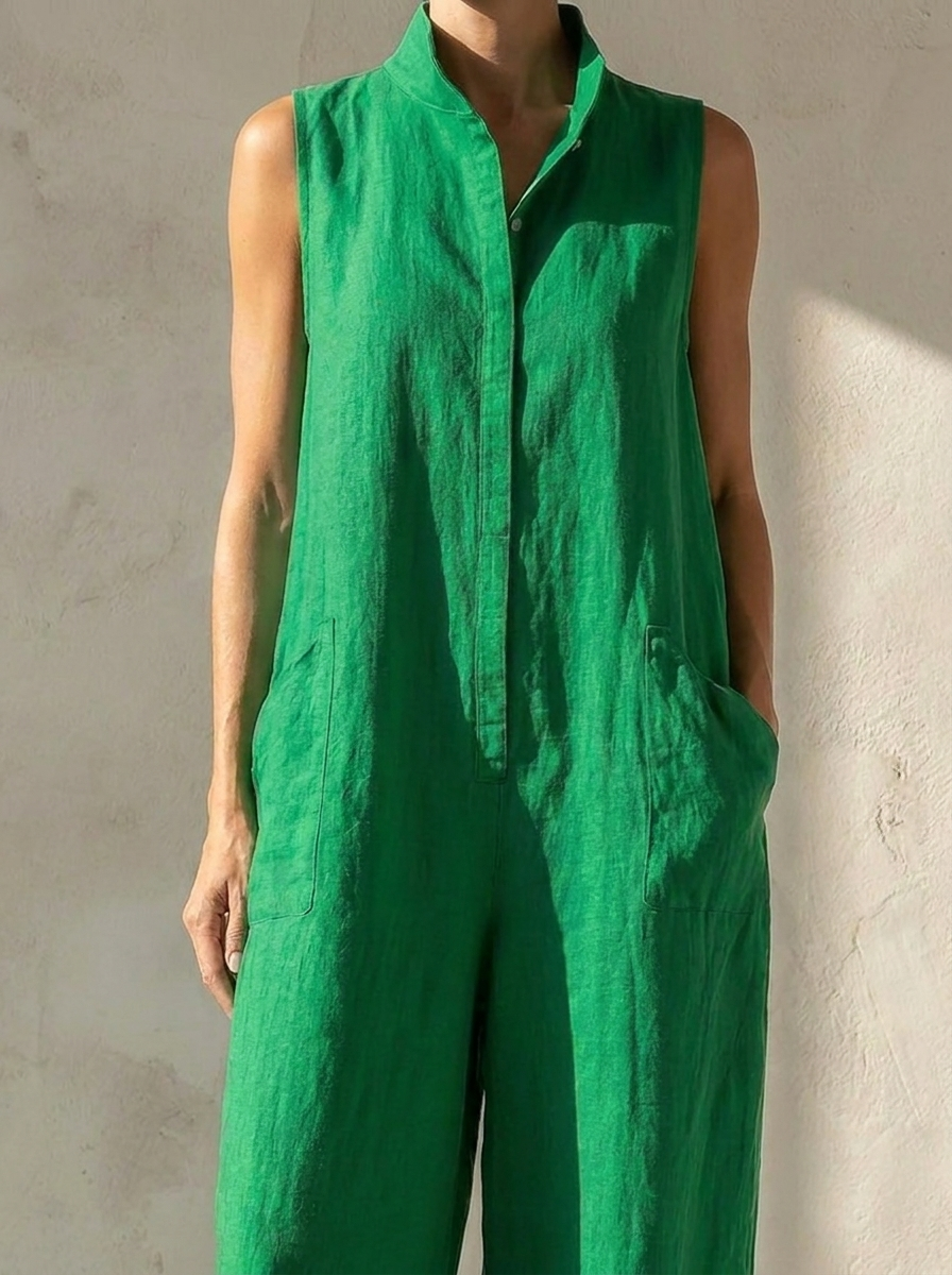 CLARA | Mono minimalista holgado de mujer en mezcla de lino