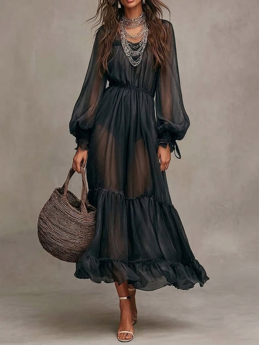 Gerda | Vestido Midi Elegante con Cuello en V