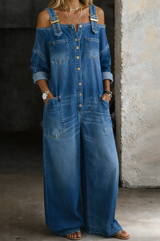 Sophia | Peto de Denim con Hombros Descubiertos