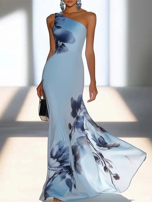 Victoria | Vestido Maxi Off-Shoulder de Satén