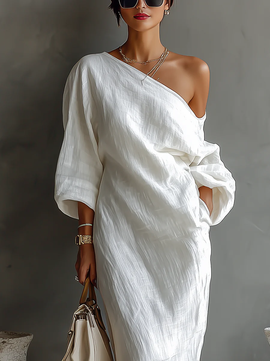 Beatrice | Vestido Maxi de Un Hombro de Encanto Refinado