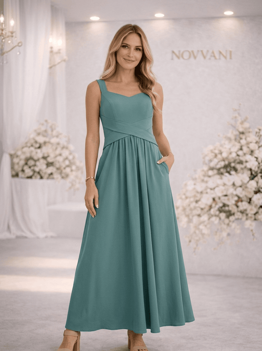 REBECA | Vestido largo verde Sage