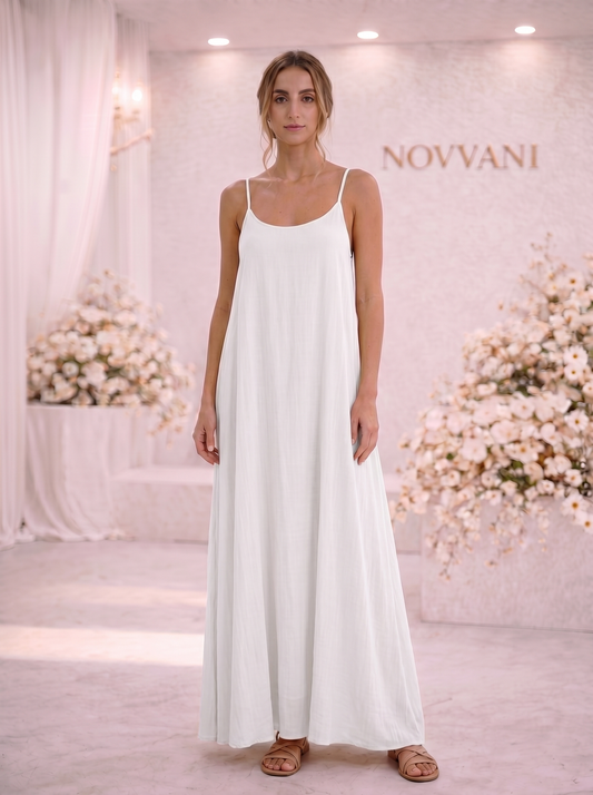 Clara | Vestido espalda al descubierto tirantes ajustables