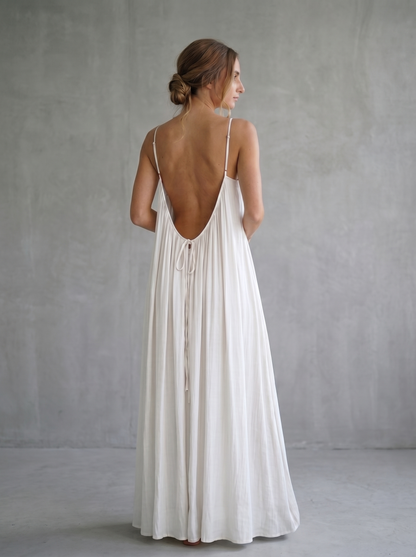 Clara | Vestido espalda al descubierto tirantes ajustables