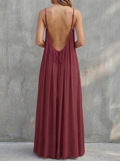 Clara | Vestido espalda al descubierto tirantes ajustables