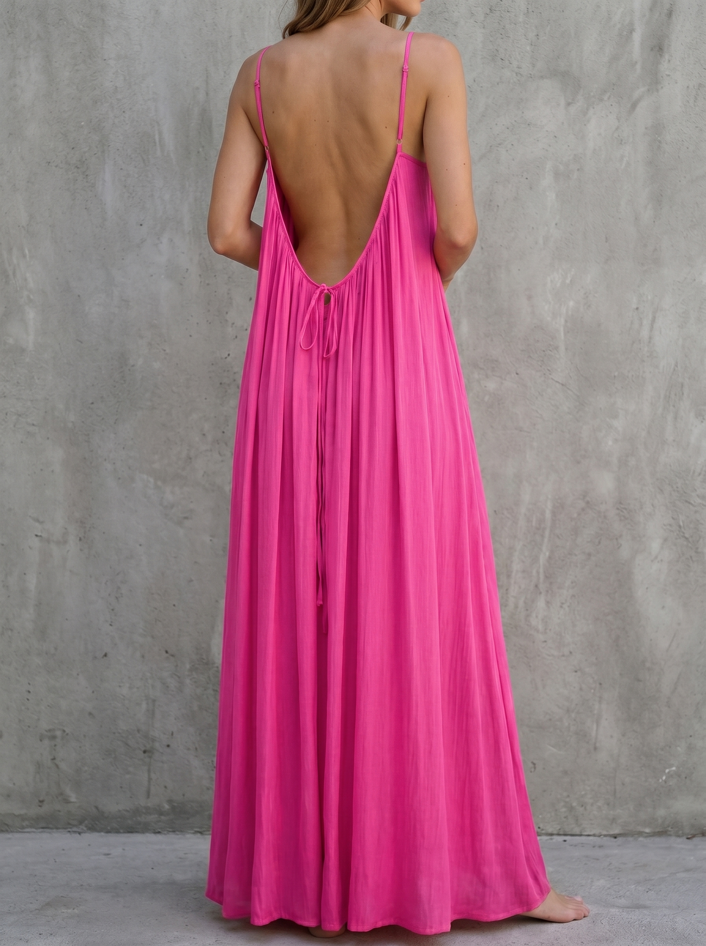 Clara | Vestido espalda al descubierto tirantes ajustables