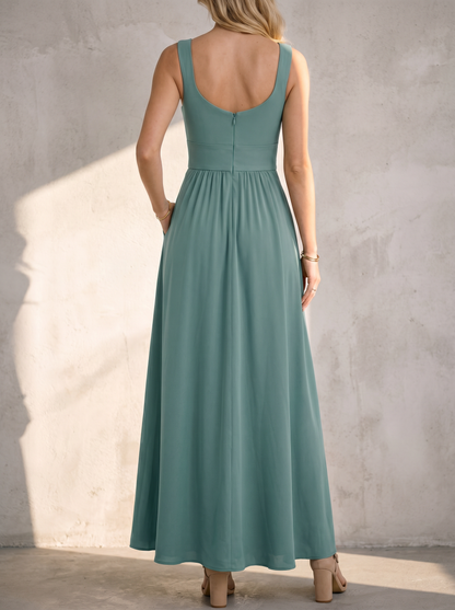 REBECA | Vestido largo verde Sage