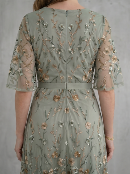 LIDIA | Elegante vestido largo con estampado floral