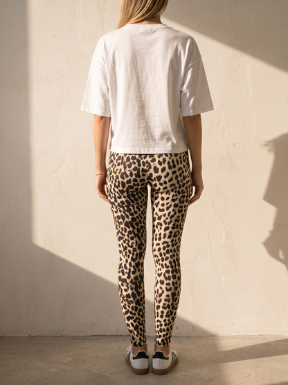 Leggings de algodón con estampado de leopardo