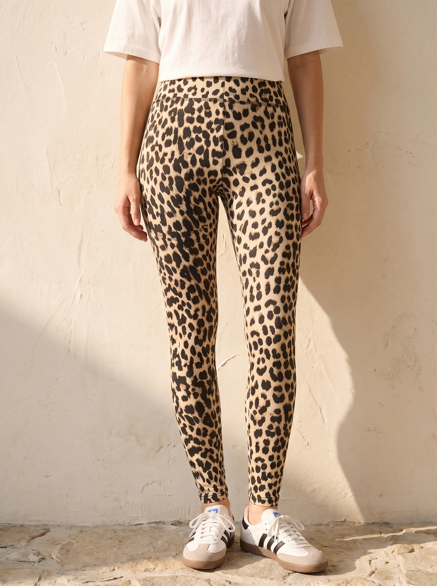 Leggings de algodón con estampado de leopardo