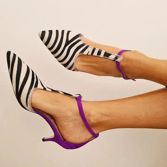 Carol |  Zapatos de tacón de punta con estampado de cebra